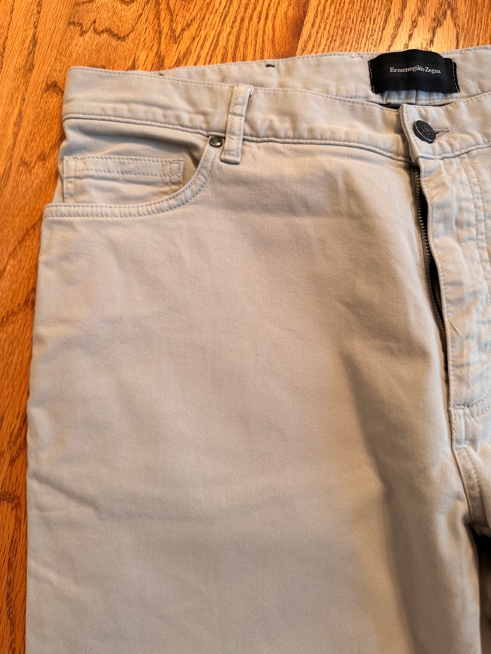 Ermenegildo Zegna Men's Grey Cotton Blend 5 Pocket Chino Pants Size 38 x 34 - Picture 3 of 15